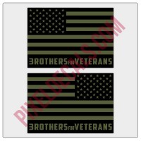 Brothers for Veterans Horizontal Black&ODGreen Decal Pair