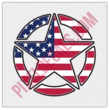 American Flag Invasion Star Decal - Color