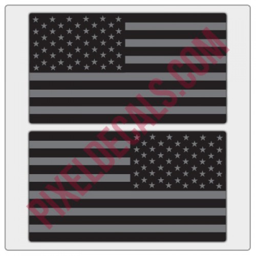 American Flag Decals - Black & Gray - Tactical