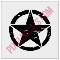 Military Invasion Star Decal - Distressed