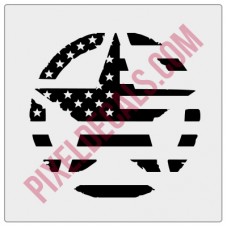 American Flag Invasion Star Decal - Distressed