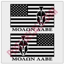 Molon Labe American Flag Decals - 1 Color