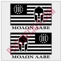 Molon Labe 3 Percent Flag Decals - 1 Color