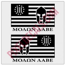 Molon Labe 3 Percent Flag Decals - 1 Color